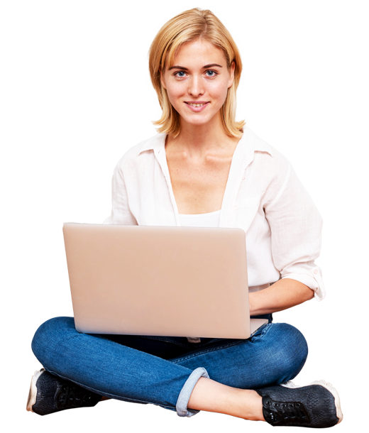 chica sentada en el suelo